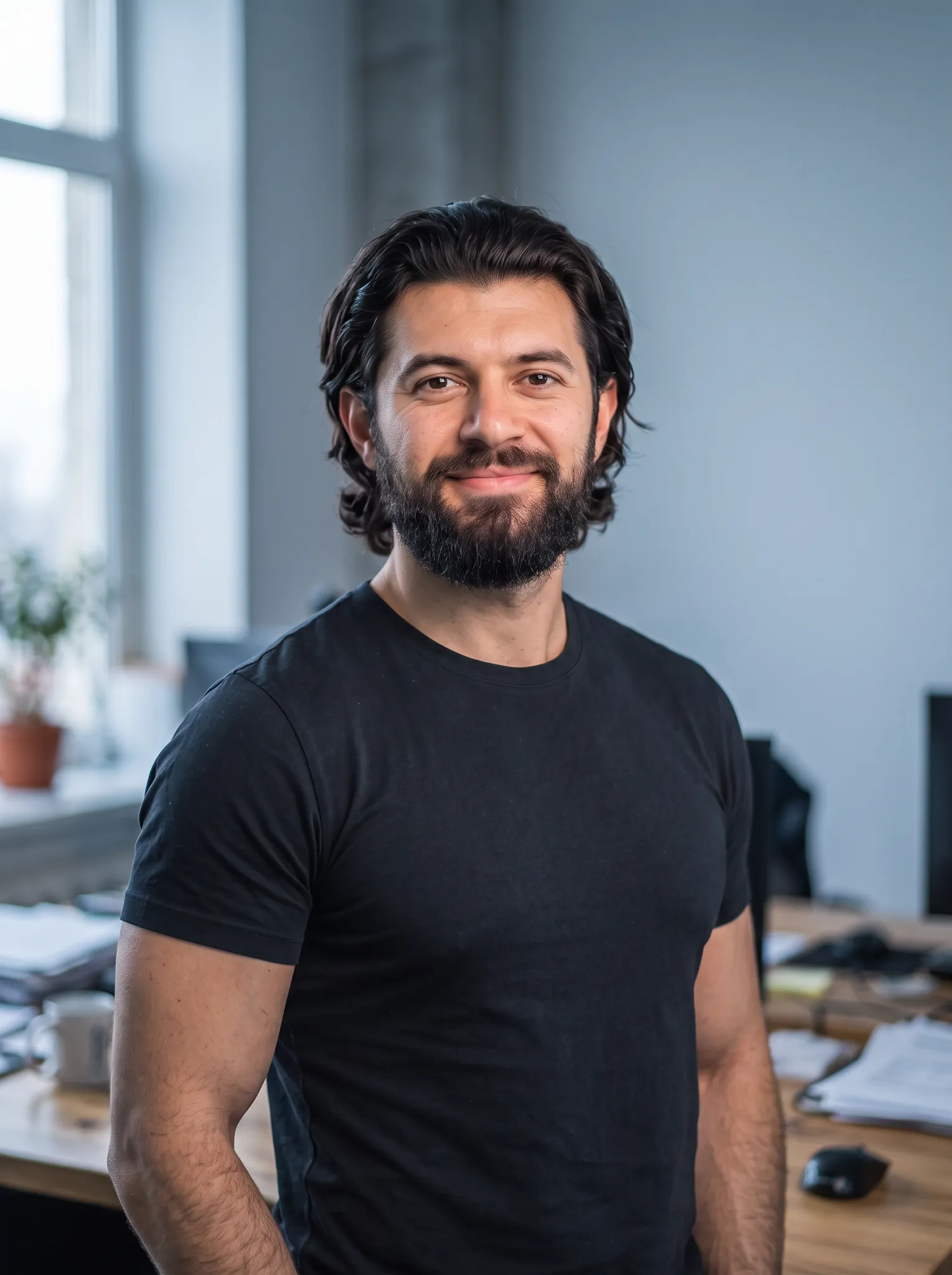Entrepreneur standing in a three-quarter pose